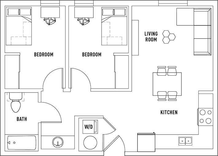 2 Bed 1 Bath
