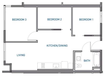 Panoramic 3bed/1Bath Example 2