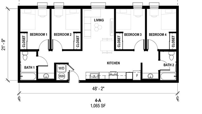 Standard 4 bedroom Floor Plan