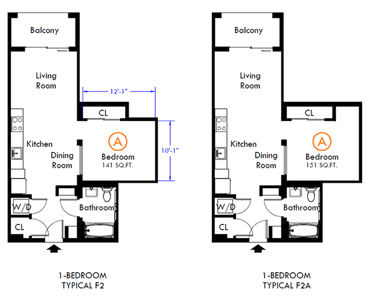 1-Bedroom Typical F2 & F2A