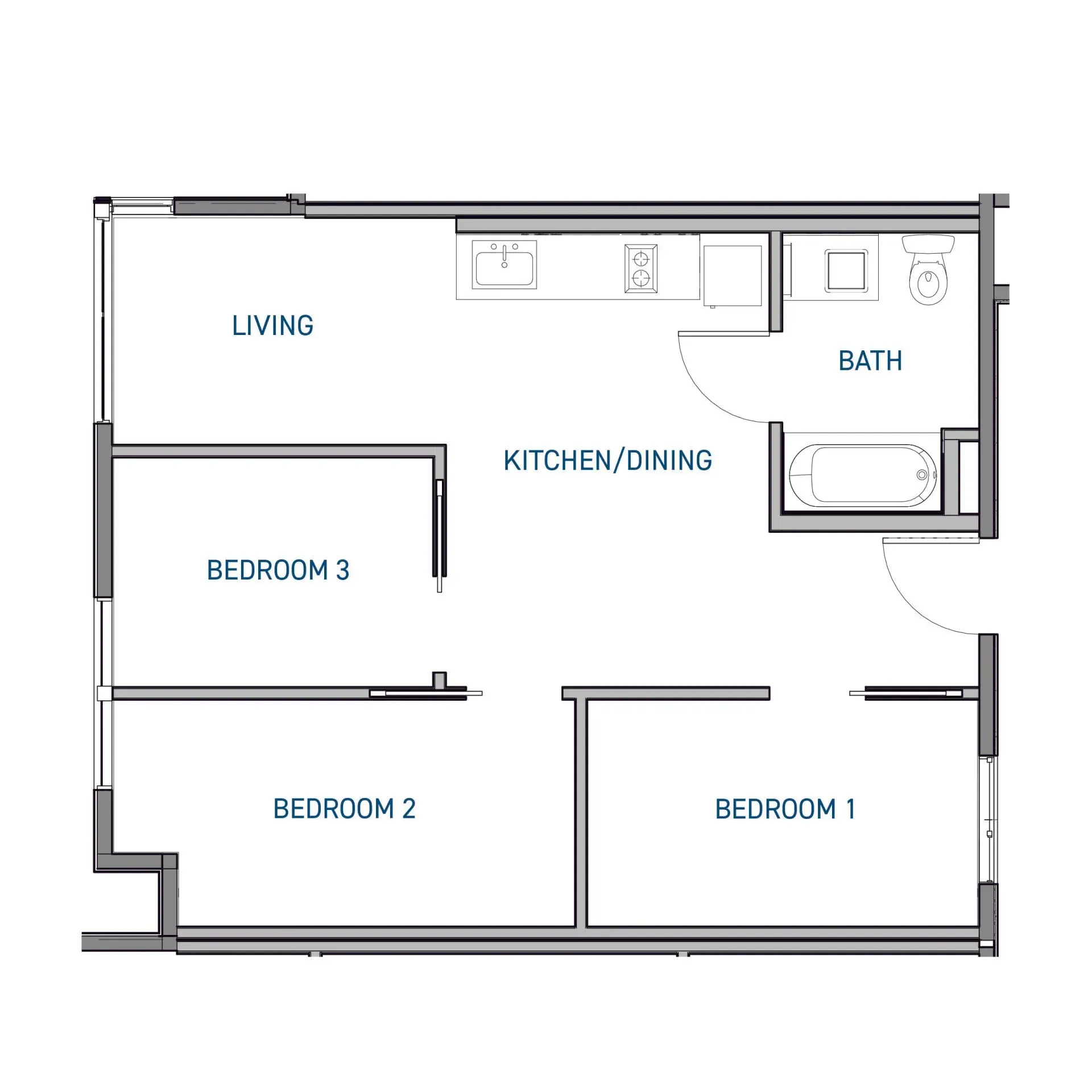 Panoramic 3bed/1Bath Example 1